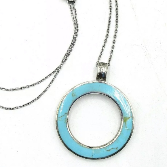 Jewelry - Turquoise Round 925 Pendant & Chain